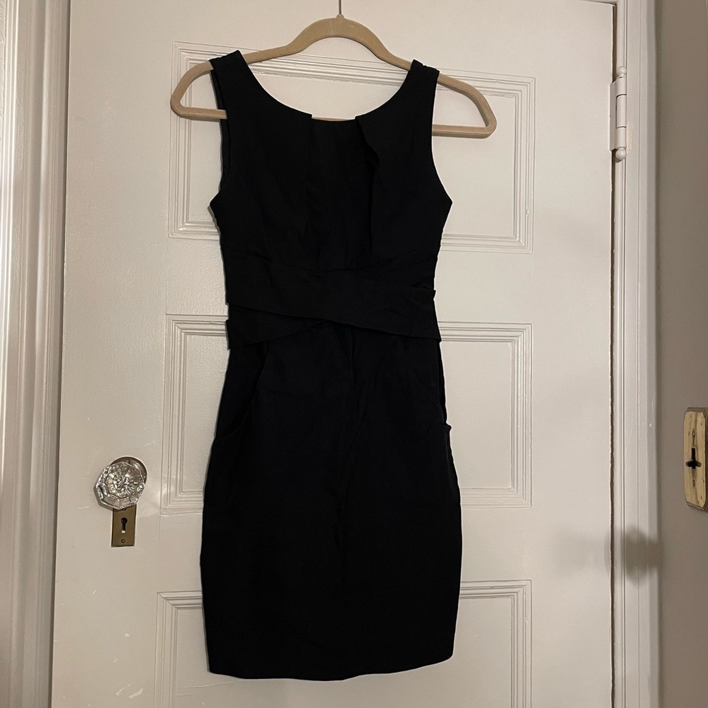 Black work attire dress with pockets